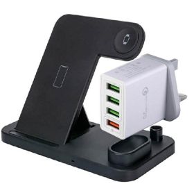 iPhone 4 in 1 Wireless Charger + 4 port USB Wall Quick Charger