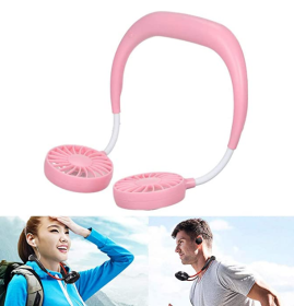 Portable Neck Fan 360 degrees pink & sky blue colors