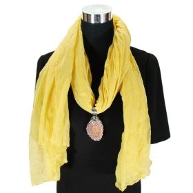 Fashion Scarf Necklace Yellow - A1-SN37