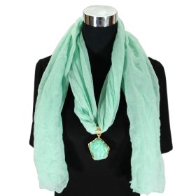 Fashion Scarf Light Green Gold  A1-SN47