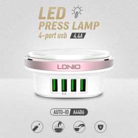 LDNIO A4406, LED Press Lamp with 4-Port USB Charger