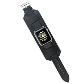 Sports Leather Band For Apple Watch 42mm and 44mm - Black