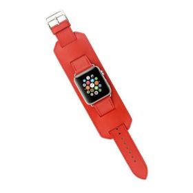 Sports Leather Band For Apple Watch 42mm and 44mm - Red