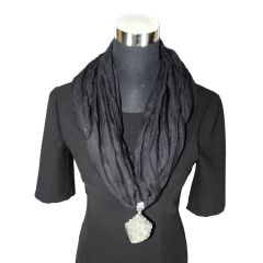 Fashion Scarf Necklace Black - A1-SN44